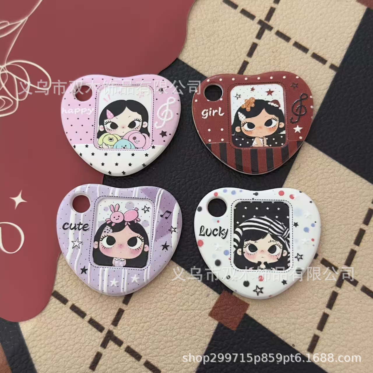 Phone Accessories Beads - 10pcs Printed Relief Little Girl Little