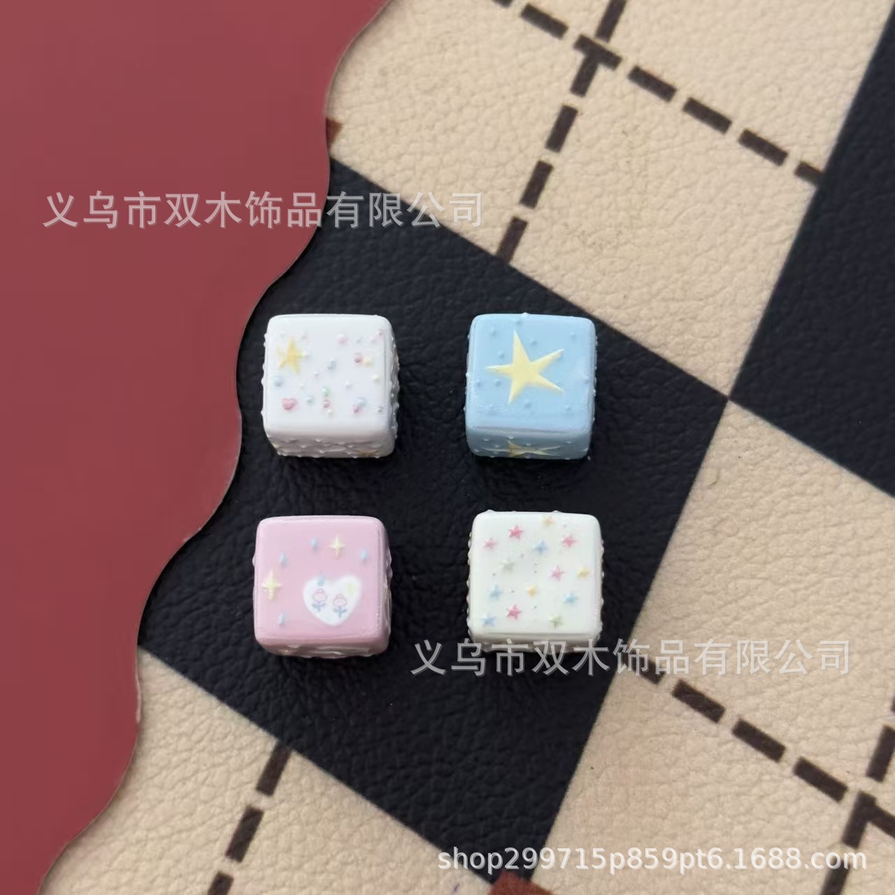 Phone Accessories Beads - 10pcs 14mm printed relief rainbow color