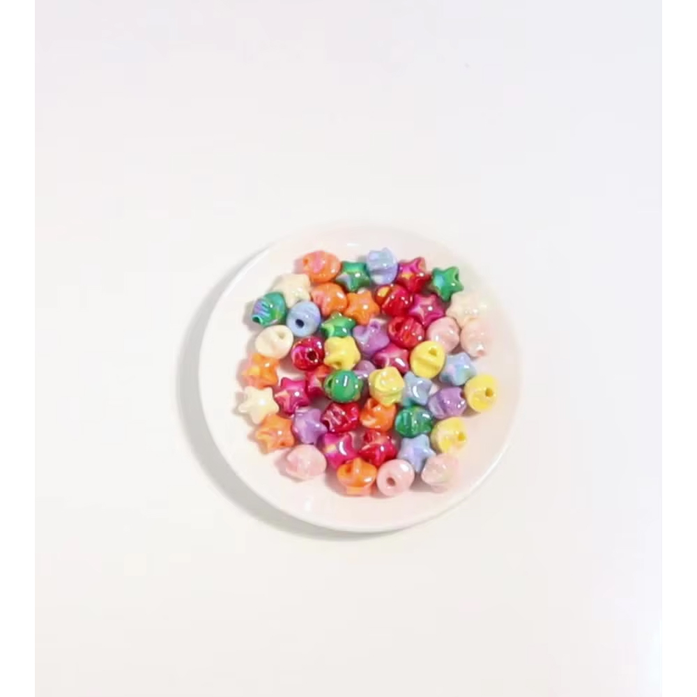 Phone Accessories Beads - 10pcs 14x15mm Acrylic Colorful Star Beads