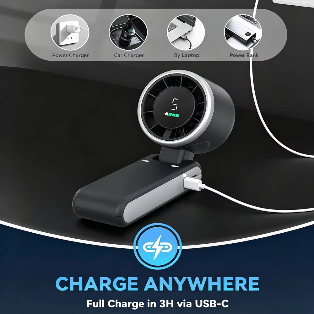Phone Cooling Fan - Portable Handheld Mini Fan 5 Speed