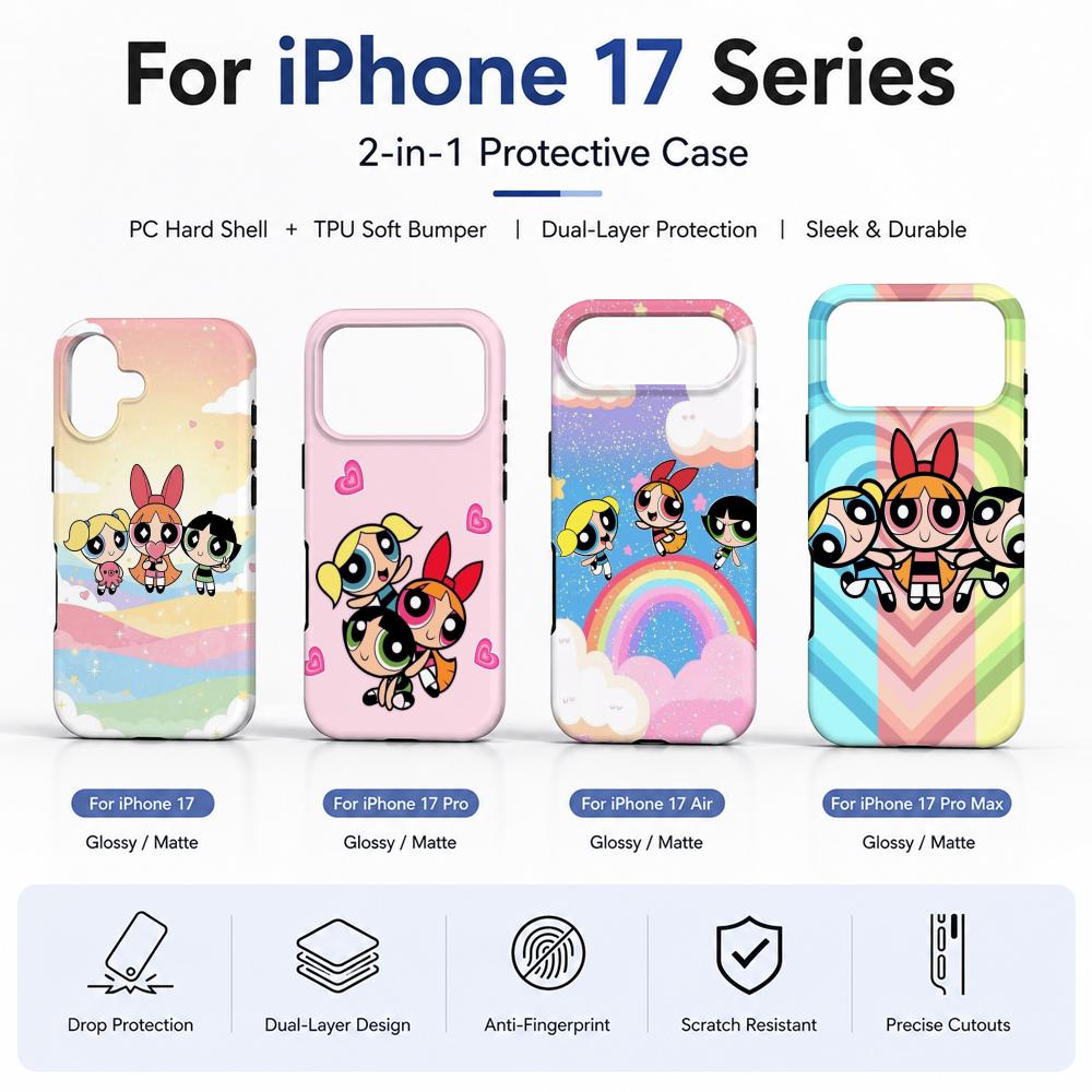 Phone Accessories For Girls - Anime P-Powerpuff Girls Phone Case Film