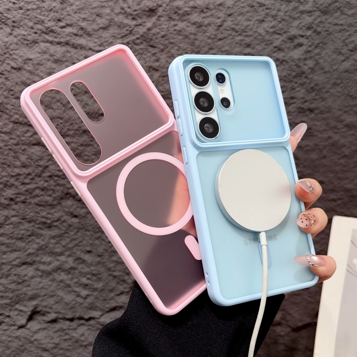 Magsafe Wireless Charger - Candy Color Macaron Frosted Clear Hard