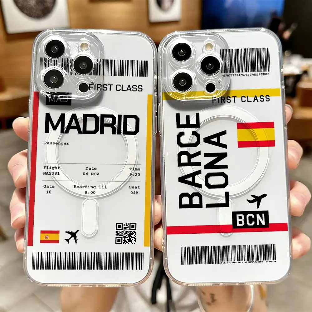 Phone Case Clear - Travel Plane Ticket Spain Phone Case