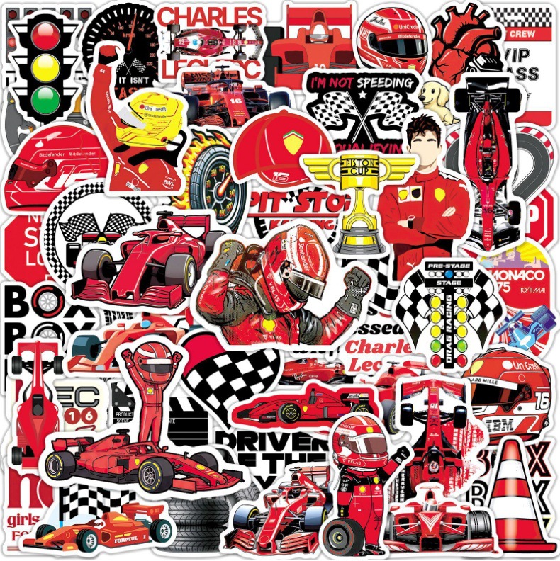 Phone Accessories For Your Car - 50-Pack Classic Racing Theme Stickers for