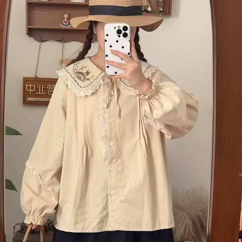 Phone Accessories On Top - Onalippa 2025 Lotus Leaf Edge Shirt
