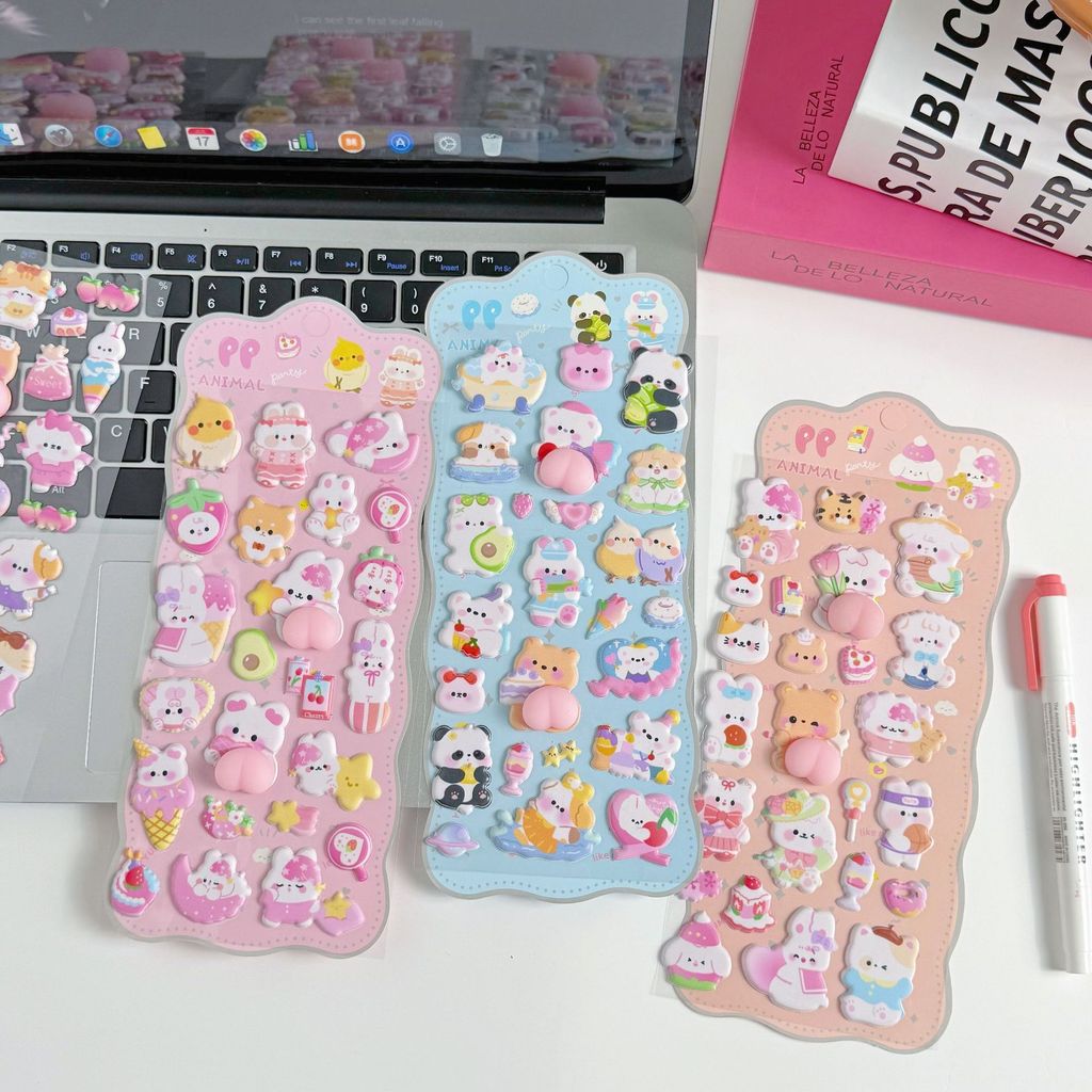 4 Pieces 3D Soft Cute Butt 3D  - Phone Accessories For Kids ulasan dan harga