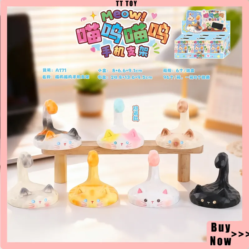Hot Cat Pai Meow Phone Holder  - Phone Accessories Blind Box ulasan dan harga