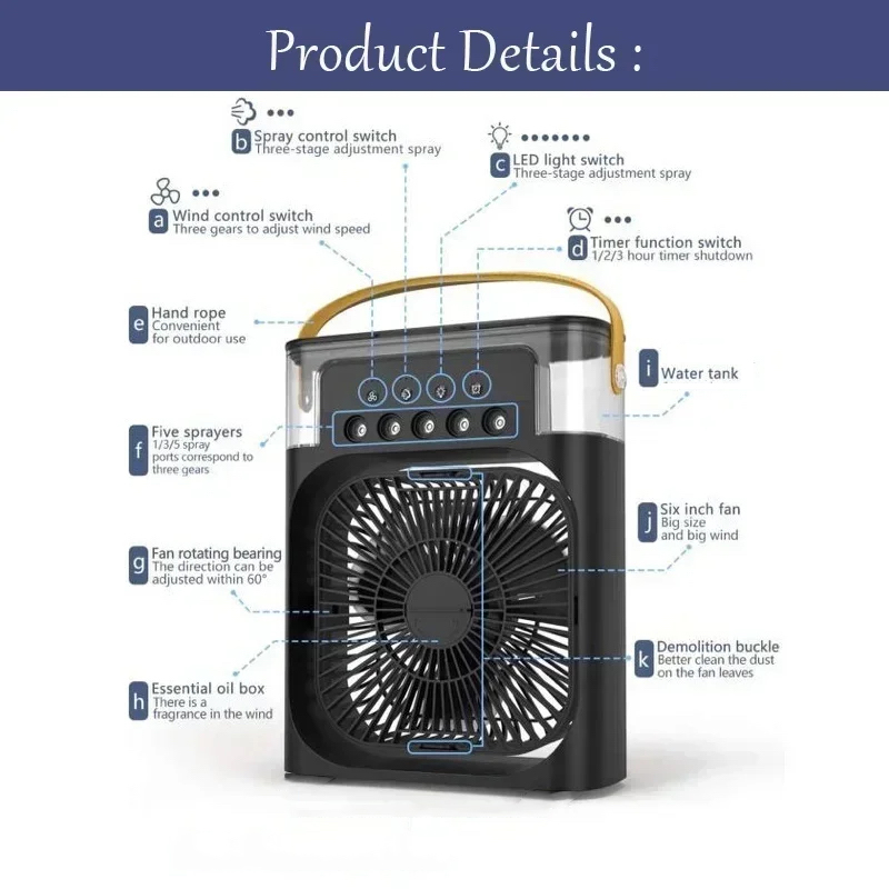 3 In 1 Mini Air Conditioner Ho - Phone Cooling Fan ulasan dan harga