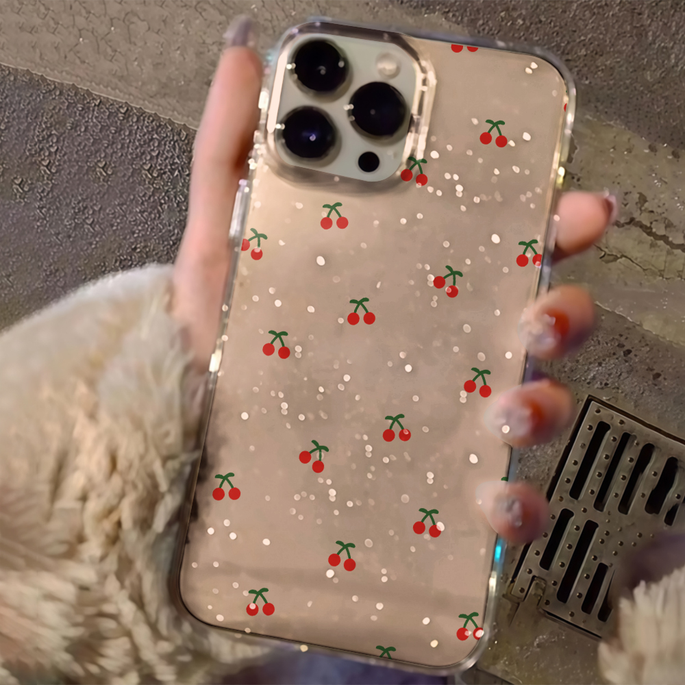 Simple cherry Flowers Clear Gl - Phone Case Clear ulasan dan harga