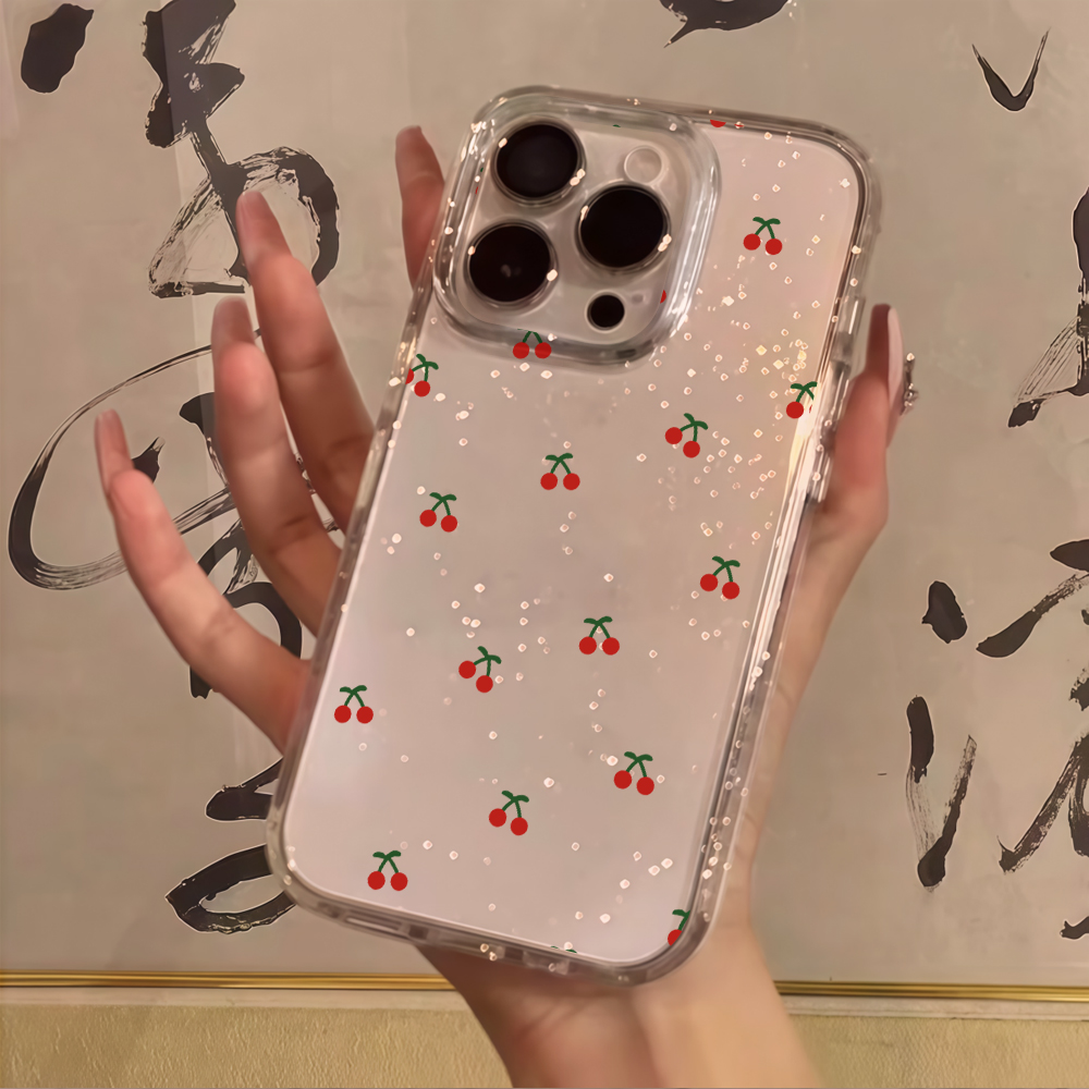 Simple cherry Flowers Clear Gl - Phone Case Clear ulasan dan harga