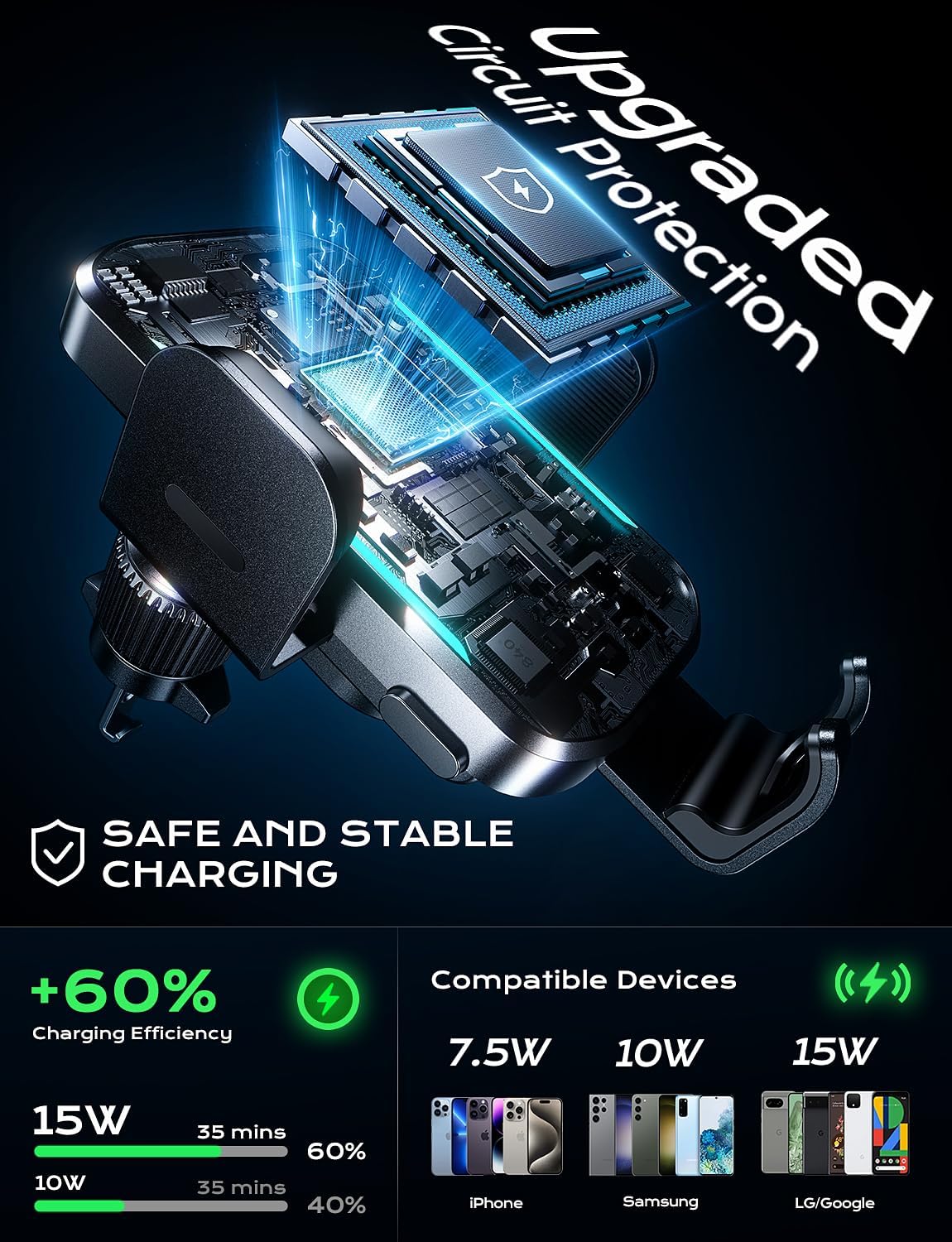 UYUXIO Wireless Car Charger Su - Phone Cooling Fan ulasan dan harga