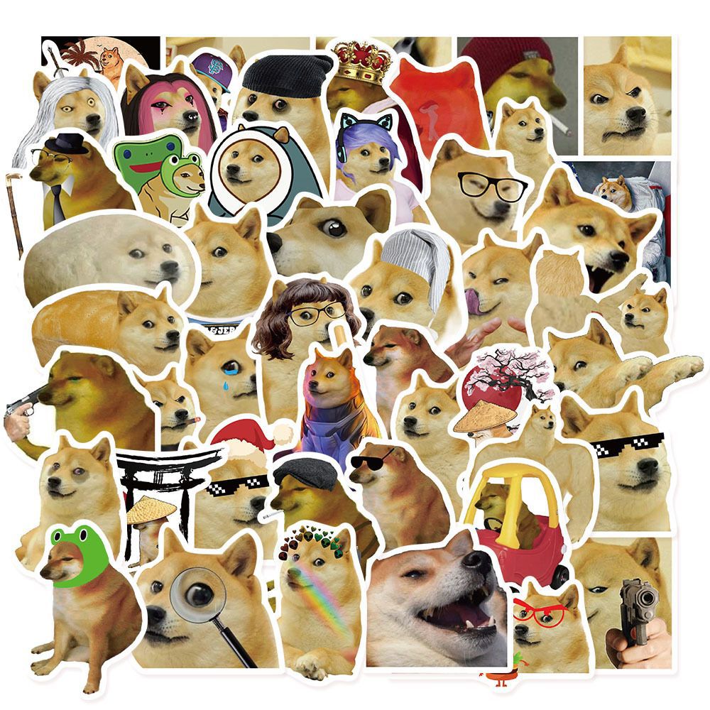 50Pcs Funny Doge MEME Stickers - Phone Accessories For Kids ulasan dan harga