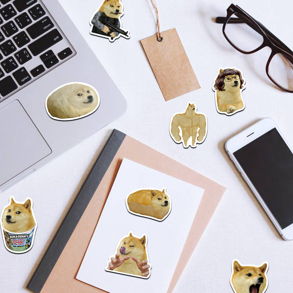 50Pcs Funny Doge MEME Stickers - Phone Accessories For Kids ulasan dan harga