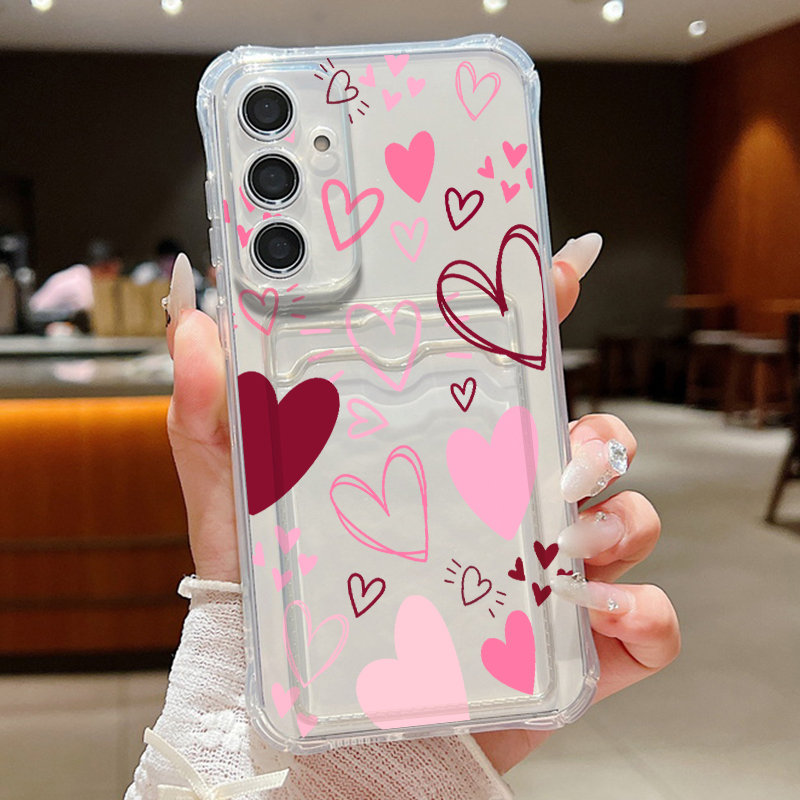 Love Heart Leaves Pattern Clea - Phone Case Clear ulasan dan harga