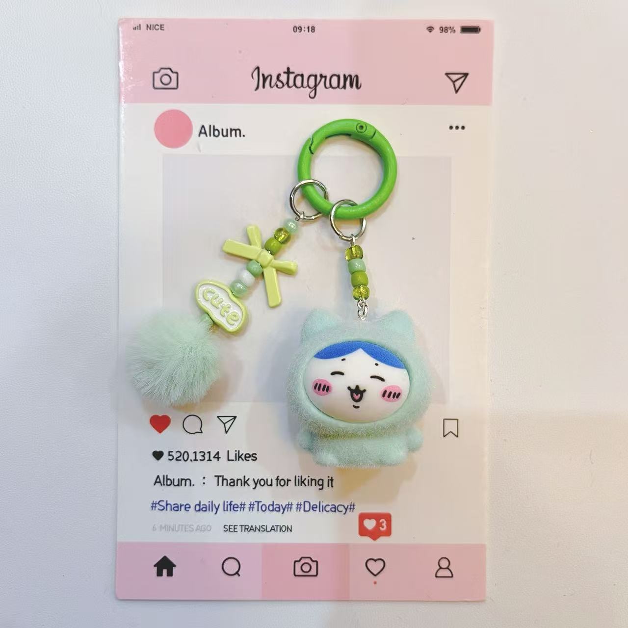 yiji Flocked Cartoon Keychain  - Phone Accessories For Kids ulasan dan harga