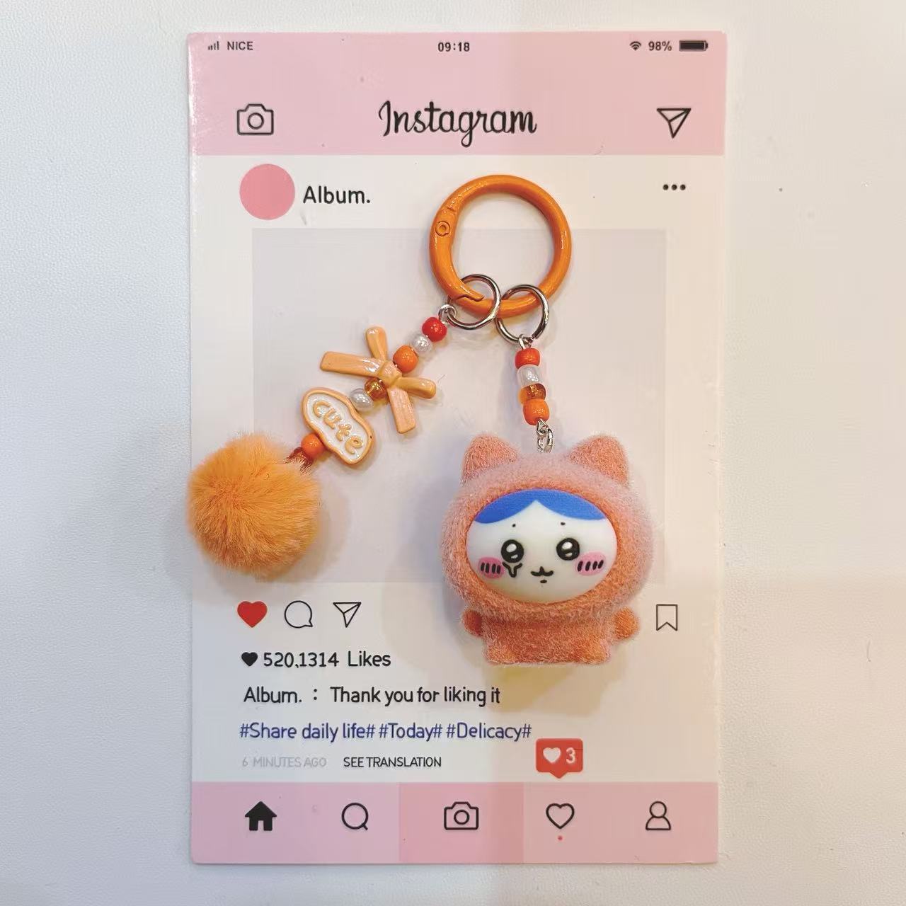 yiji Flocked Cartoon Keychain  - Phone Accessories For Kids ulasan dan harga