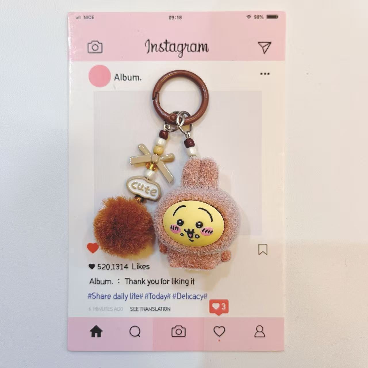 yiji Flocked Cartoon Keychain  - Phone Accessories For Kids ulasan dan harga