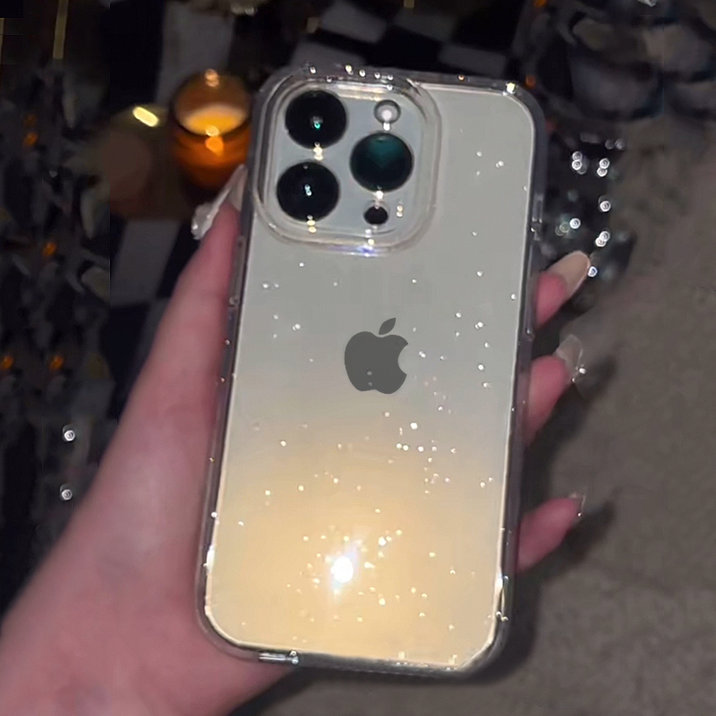 Transparent Simple Glitter Pho - Phone Case Clear ulasan dan harga