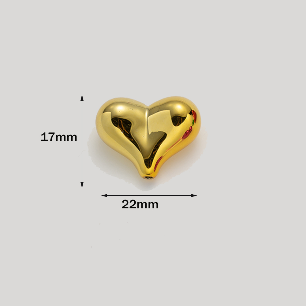 10pcs Colorful Acrylic Heart L - Phone Accessories Beads ulasan dan harga