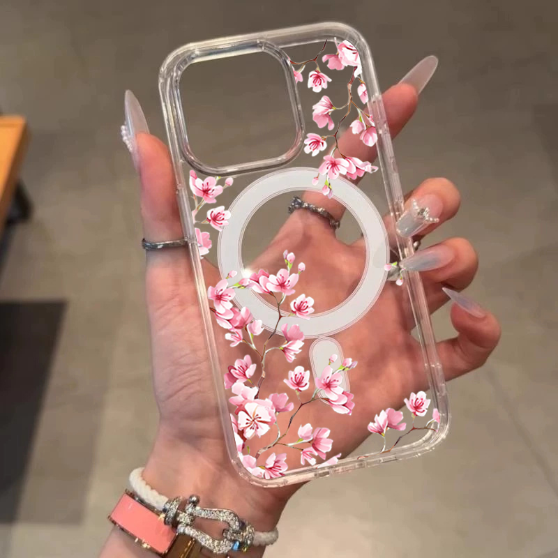 Luxury Pink INS Flowers Case F - Phone Case Clear ulasan dan harga