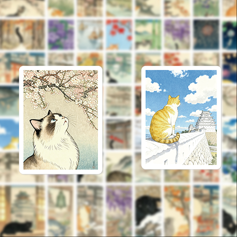 56 Japanese-Style Cat Ukiyo-E  - Phone Accessories For Your Car ulasan dan harga