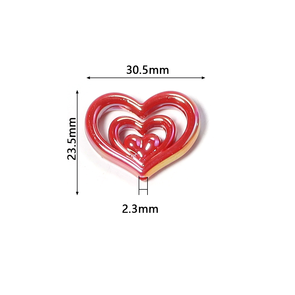 5pcs Acrylic Hollow Heart Bead - Phone Accessories Beads ulasan dan harga