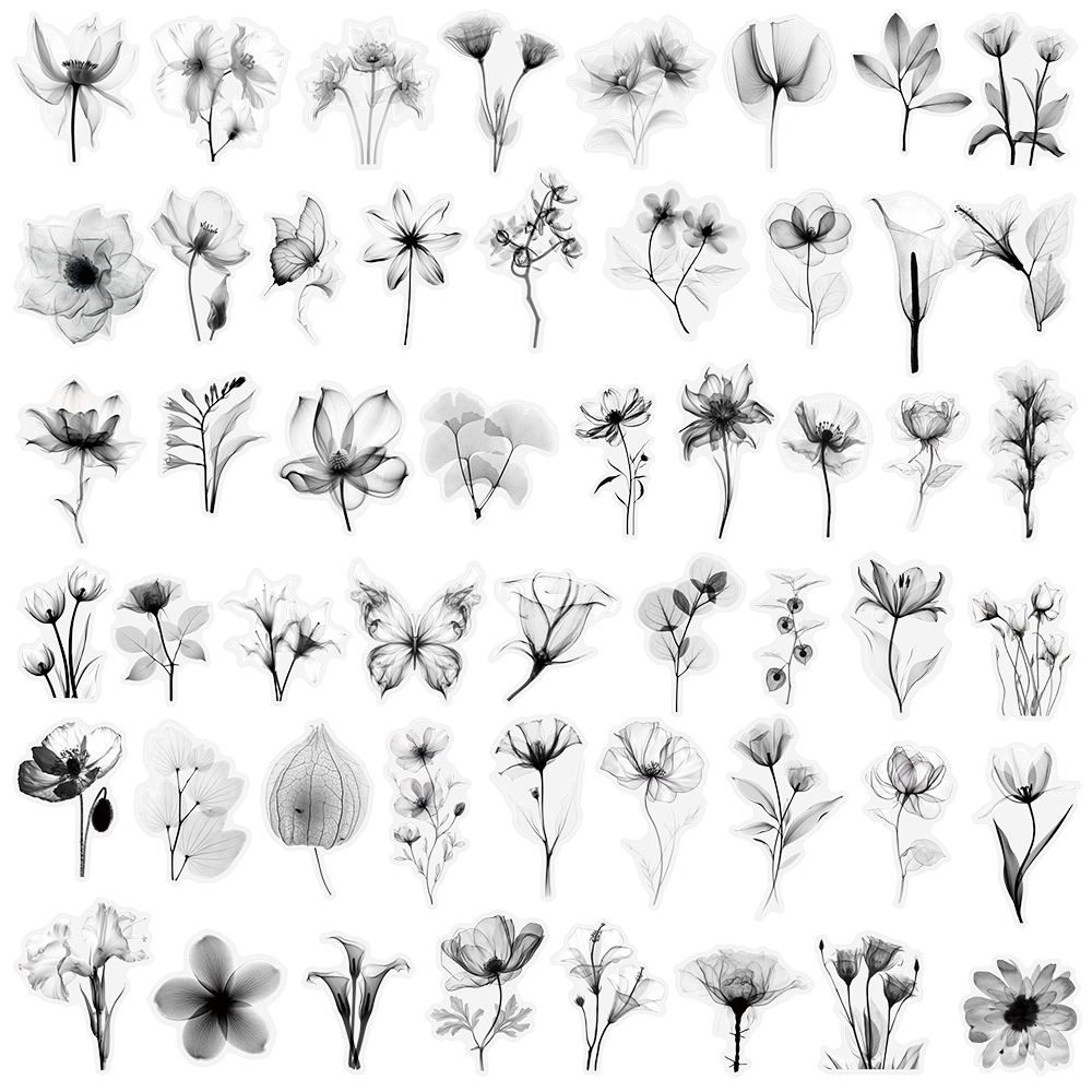 50Pcs Black & White Natural Fl - Phone Accessories For Your Car ulasan dan harga