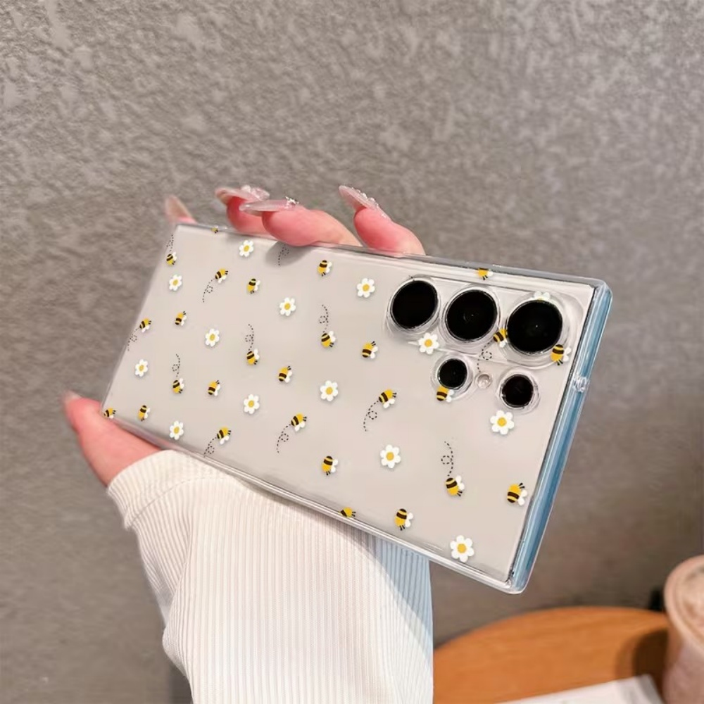 Bee White Flower Phone Case Fo - Phone Case Clear ulasan dan harga