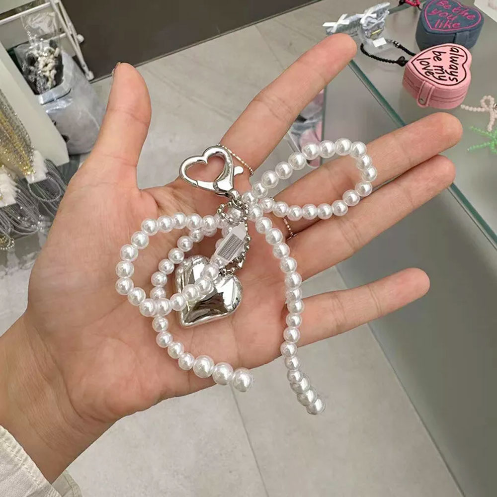 Korean Cute Bow Pearl Phone Pe - Phone Accessories For Android ulasan dan harga