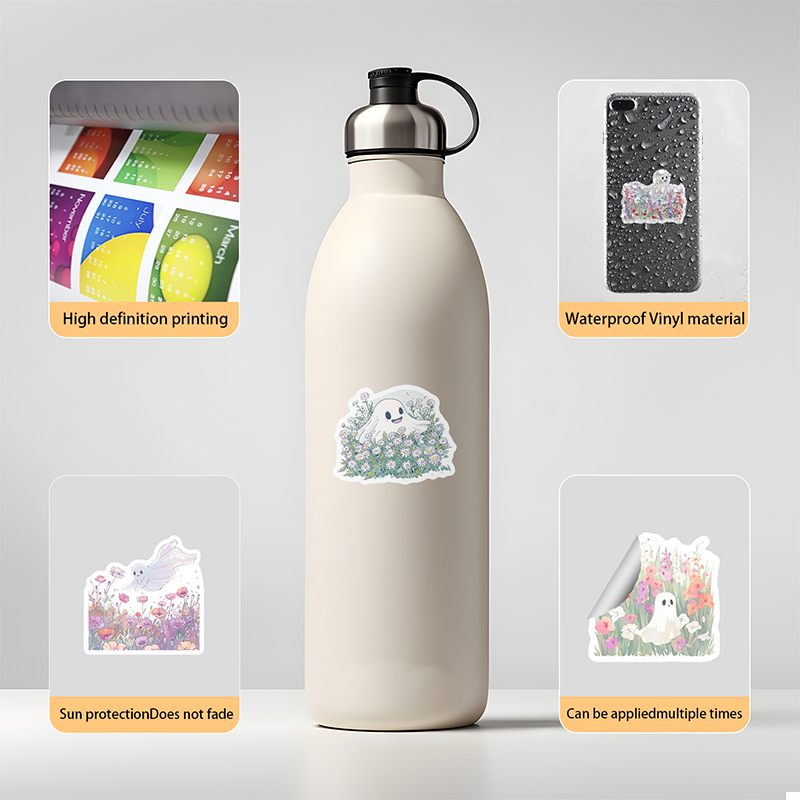 50PCS Cute White Ghost Graffit - Phone Accessories For Kids ulasan dan harga